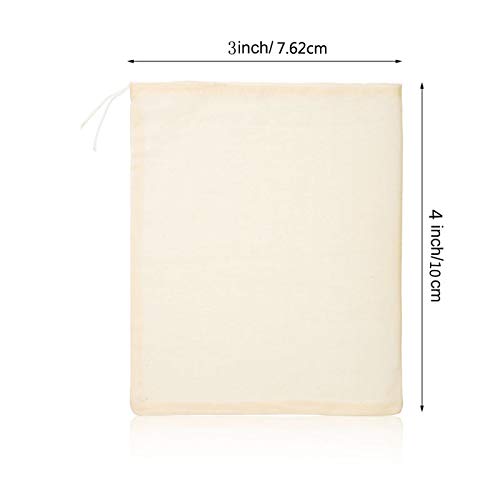 Bolsas de algodón con cordón para caldo y té de muselina reutilizables en pack de 24 unidades 3