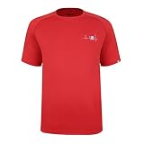 SAVALINO Men's Tennis T-Shirt Athletic Casual Workout Gym Training L Red
