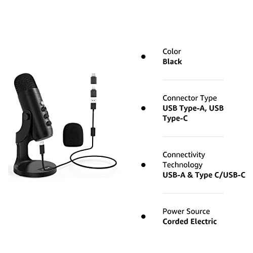 Zealsound Usb Microphone,Condenser Computer Pc Mic,Plug&Play Gaming Microphones For Ps 4&5.Headphone Output&Volume Control,Mic Gain Control,Mute Button For Vocal,Youtube Podcast On Mac&Windows(Black) #TOP7