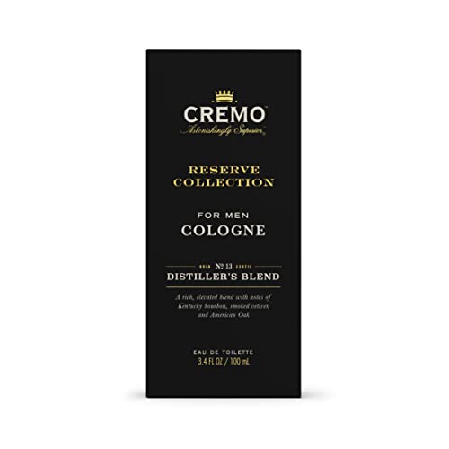 Cremo Distiller's Blend (Reserve Collection) Cologne Spray, A Combination Of Kentucky Bourbon, Smoked Vetiver And American Oak, 3.4 Fl Oz #TOP3