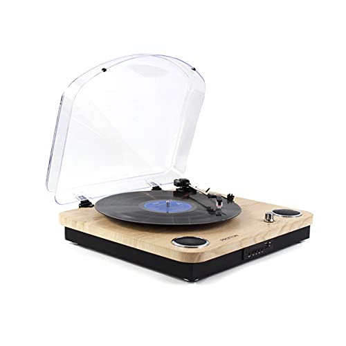 PRIXTON Marconi Tourne-disque vinyle Vintage, Lecteur de Musique Bluetooth USB et TF Reconditionné - Les Beatles, Paul McCartney, John Lennon, RIngo Starr, George Harrison PRIXTON Marconi Tourne-disque vinyle Vintage, Lecteur de Musique Bluetooth USB et TF Reconditionné – Image 3