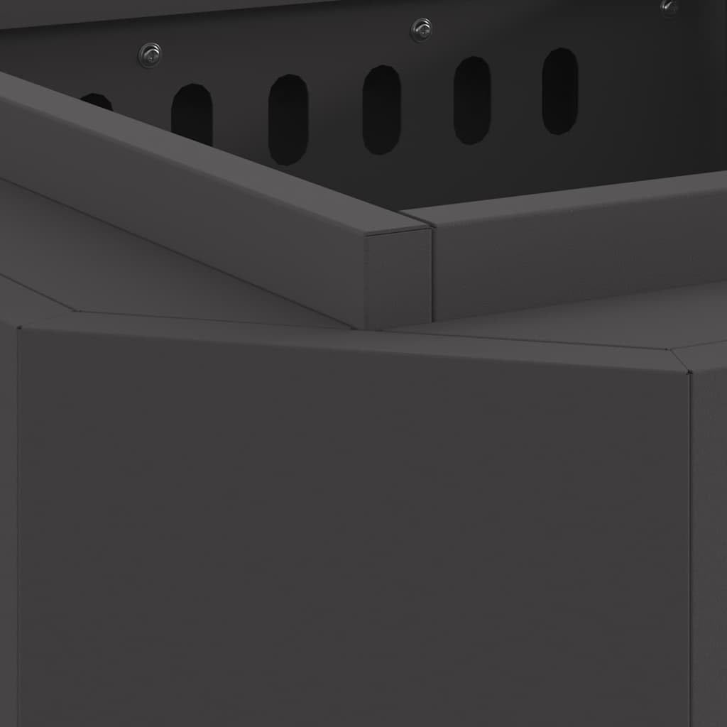 Brasero sans fumée - 48 x 48 x 51 cm - En acier - Cheminée de terrasse pour le jardin - Moderne - Noir