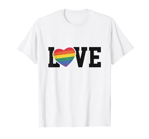 LGBTQ Gay Pride Rainbow Heart Love Maglietta
