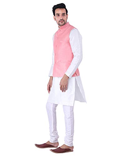 Image of Sadree Silk Men's Kurta Pajama Waistcoat or Nehru Jacket Set