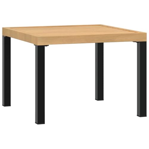 Table de patio résistante aux intempéries en acier noir 55x55 cm - 7
