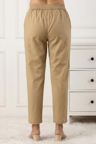 Image of Regular Fit Cotton Woman Trousers Pants Kurti Pant Casual Daily Formal Office Use
