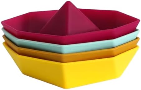 macoam Bath Toys for Toddlders | Bathtub Toys for Babies | 4-Piece Set Floating Boats | Boat Toys (Red)