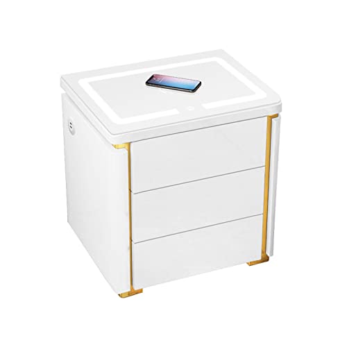 Mesitas de Noche Blancas 3 Cajones Marca DWLOMHE