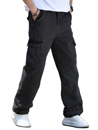 Image of AVANOVA Men's Cargo Jeans Slim Fit | Stylish Stretch Denim Trousers with Multi Pockets | Casual Wear Pants for Men | Comfortable Daily & Office Denim Wear Bottoms (Jeans 250)