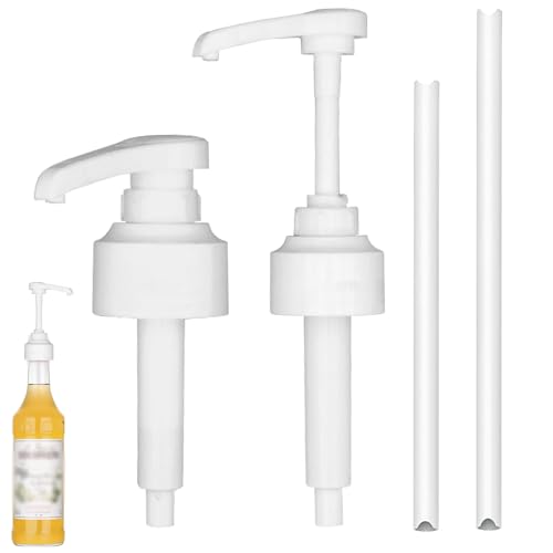 2 Stück Pumpspender Kompatibel mit Monin Kaffee Sirup Pumpe Snap-on Sirup Spender für Monin Dosierpumpe 10ml Seifenspender Pumpkopf für 700ml und 1000ml Flaschen Wiederverwendbar Pumpaufsatz