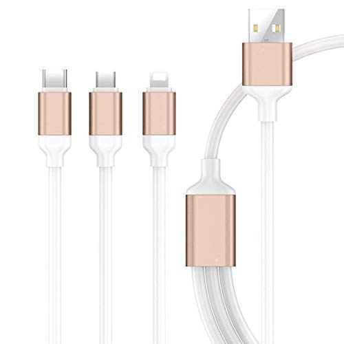 GADGETSWRAP 3 in 1 USB Charging Cable Compatible With Type C, Micro & iPhone Smartphone – Rose Gold at Rs. 87