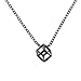 Produktbild Herren Halskette Retro Hollow Cube Anhänger Für Männer Square Vintage Halskette Punk Geometric Collier Chain Anhänger Halskette Bk