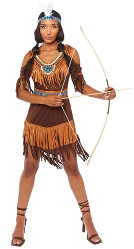 amscan Damen Native American Lady Size 14-16 Kostm-Set, hautfarben, (3er Pack)