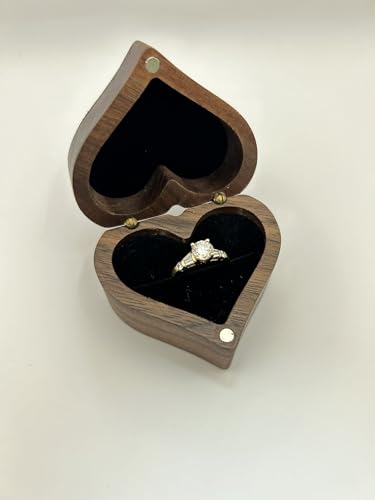 Ocean Resin Art Heart Ring Box, Walnut, Single Ring Slot, Ocean Blues, Turtle Charm, Beach, Ocean Ring Box, Jewelry Box Proposal, Wedding Engagement, Heart Shaped, Turtle, Sand, Ceremony, Valentine