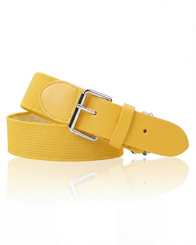 Stelle Baseball/Softball/Fastpitch Belt Girls Sports Elastic Adjustable Boys Uniform Belts Youth and Adult SizesBright Yellow Youth
