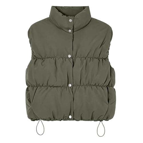 PXLKNZH Puffer Vest for Women Sleeveless Stand Collar Snap Gilet - image 7