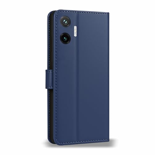 Image of AIBEX Shock Proof Flip Compatible for Poco F7 5G Flip Cover Leather Finish | Inside TPU with Card Pockets | Wallet Stand | Complete Protection Flip Case - Blue