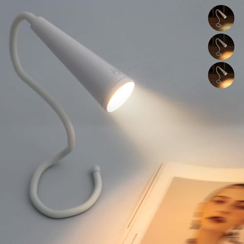 Portable LED Reading Light - Infinite Flexibility, 3 Color & Brightness, 1200mAh USB Rechargeable Lamp, Neck Book Light Ideal for Bed Reading, Knitting, Camping, Repairing Best Gift for Book Lovers