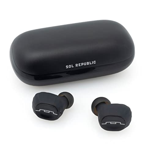 Sol Republic Écouteurs Bluetooth 2.0 - 3 Heures d'autonomie/Étui de Recharge avec 15 utilisations, Écouteurs Son Premium, Résistant à la Pluie et à la...