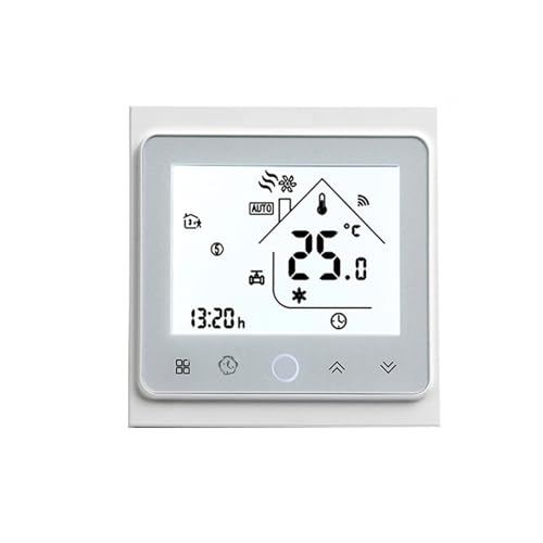 Qiumi Termostato WiFi para calefacción Individual de calderas de Gas/Agua Funciona con Amazon Alexa, Google Home IFTTT, Contacto seco, 5A 95~240V AC