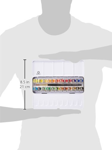 Rembrandt Watercolour Paints Metal Deluxe Set of 24 Pans, Red, yellow - Image 2