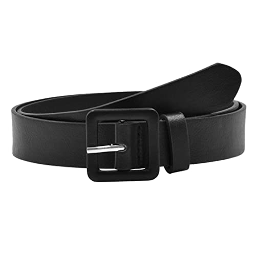 Faux Leather Women's Belt Women's Fashion Solid Color Small Square Button Versatile Decorative Seat Buckle Belt