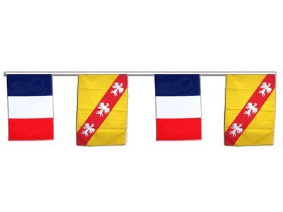 Guirlande d'amitié France Lorraine de 8,9m avec grands drapeaux