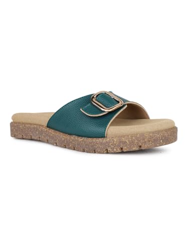 Image of Inc.5 Womens Green Casual Solid Round Toe Flatform Heel Sandals Heeled