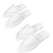 AQUEENLY Spa Slippers, 24 Pairs Cotton Velvet Closed Toe Disposable Slippers Fit Size for Men and Women for Hotel Home Guest Used, White Non-Slip Slippers