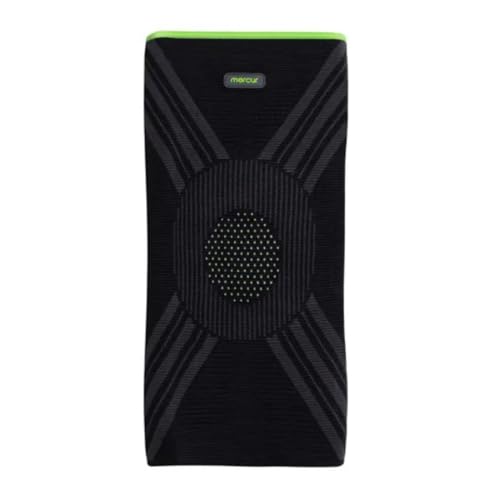 Joelheira Performance Mercur Preta com Hastes Flexíveis e Tecnologia 3D Knit para Estabilidade