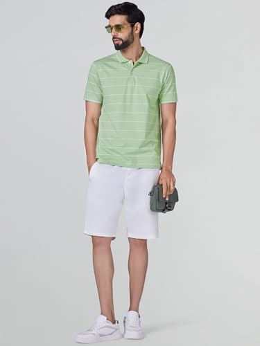 Image of XYXX Iinea Men's Stripe Cotton T-Shirt | Polo Collor Tshirts | Half Sleeves | Stripe-Slim Fit