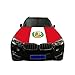 Peru Car Hood Cover, Flag 4x5ft Car Bonnet Banner, Universal Fit, Elastic Polyester, Stretchable, Patriotic Automotive Hood Covers, Patriot Gifts