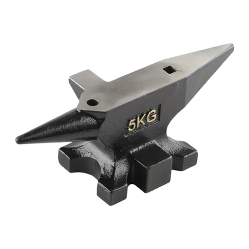 Pffiocix Jewelry Making Steel Anvil for Metal Shaping Single Round Horn Anvil Multipurpose Blacksmith Tool Metalsmith