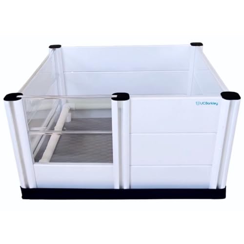UC Barkley Whelping Box for Dogs and Puppies with Clear Window Panel 36 Inch Modular Easy-Clean Safe Design with Pig Rail Floor Liner & Washable Pad | Premium Small to Medium Breeds