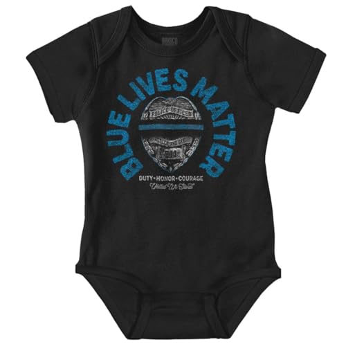 Brisco Brands Blue Lives Matter Police Officer Law Cop Baby Romper Boys or Girls