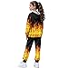 YECARYPOD Fire Print Girls Boys Clothes Fall Outfits 2 Piece Sweatsuit Zip Up Hoodie for Girls Kids Tracksuit Oversized Sweatshirt and Fall Fashion Sweatpant with Pockets Children's Sportswear