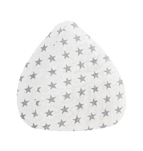 Gouchee Home Fluffy Stars Collection Faux Fur Upholstered Bean Bag Chair, White - Sofa Chair for Kids and Adults, Comfy Chair for Bedroom and Living Room Furniture, Lounge Chair, X-Large