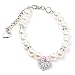 PETFAVORITES Fancy Pinky Crystal Heart Pet Cat Dog Necklace Jewelry with Bling Pearls Rhinestones Charm for Pets Cats Small Dogs Girl Teacup Chihuahua Yorkie Clothes Costume Outfits (Neck Size: 8")