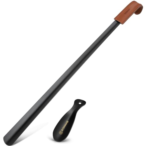 ZOMAKE Extra Long Shoe Horn, Metal Shoehorn Long Handled (72CM+19CM)