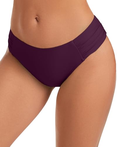 Image of Women's Bathing Suit Bottoms Full Coverage Ruched Bikini Tankini Bottom Swimsuit Brief