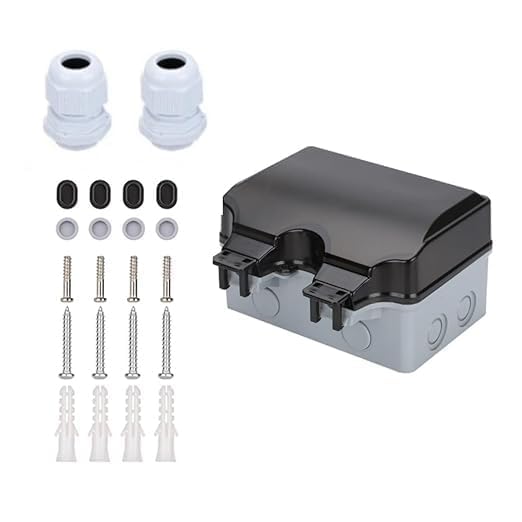 Double Outdoor Outlet with Cover IP66 Waterproof Outdside Plug Socket Weatherproof Exterior Wall Electrical Box with Switch Indicator Light 2-Gang Power Outlet for Wet Garden Swimming Pool-image-11