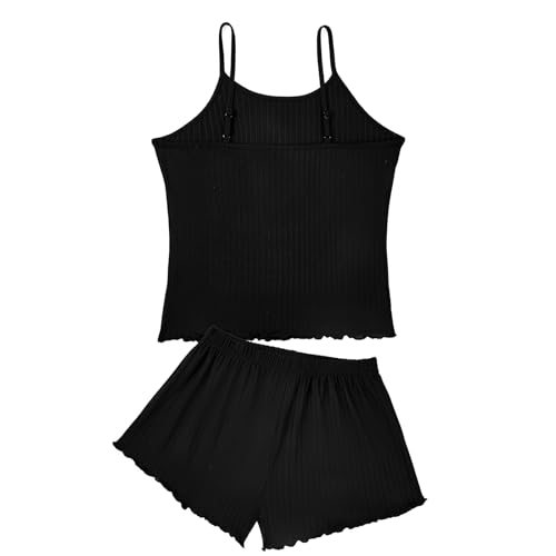 Image of American Trends Cute Pajamas for Women Strawberry Print Cami Top and Shorts Pj Set Two Piece Pajama Set Sleepwear Sleep Set