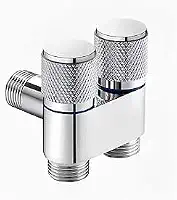 Válvula Dupla de Registro para Torneira e Banheiro - Controle Independente, Inox Premium, Alto Padrão, Instalação Fácil, Ideal para Cozinha, Banheiro e Lavanderia (PRATA)
