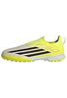 adidas Unisex Kinder F50 League Laceless Turf Football Shoes Kids, Team solar Yellow 2/core Black/Lucid red, 33 1/2 EU