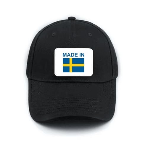 Casquette de baseball Sweden Country Love noire idéale pour les sorties et le plein air