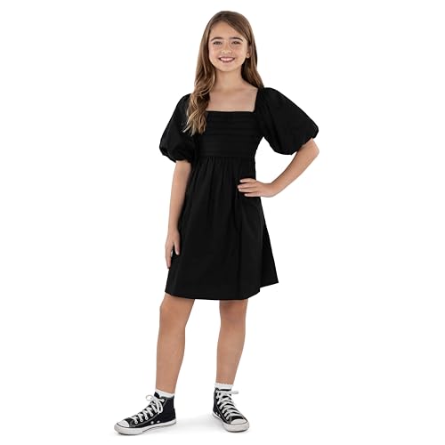 Speechless Girls' Puff Sleeve Pleated Bodice Party Dress