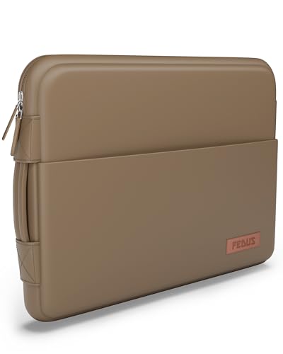 Image of FEDUS ORO Premium Vegan Leather Laptop Sleeve Bag Case 14.0 inch, Shockproof Office Laptop Cover Pouch Carrying Bag with Accessory Pocket & Handle for MacBook, HP, Dell, Lenovo, Asus for Men & Women