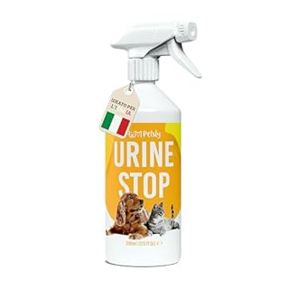 Petsly Repellente per Gatti e Cani Anti Urina - Spray Addestrativo Disabituante Gatti - Doppia Azione: Allontana Gatti e Cani + Elimina i Cattivi Odori - Uso Interno e Esterno, 500ml