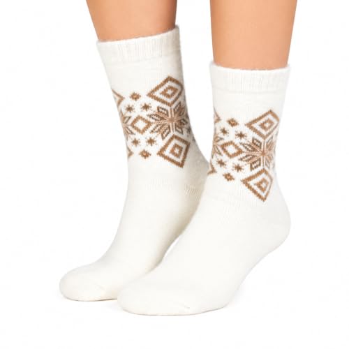 Image of Angora Wool Socks - Machine Washable Dry-Foot Fuzzy Warm Breathable Soft Unisex Indoor /Outdoor Socks for Women and Men