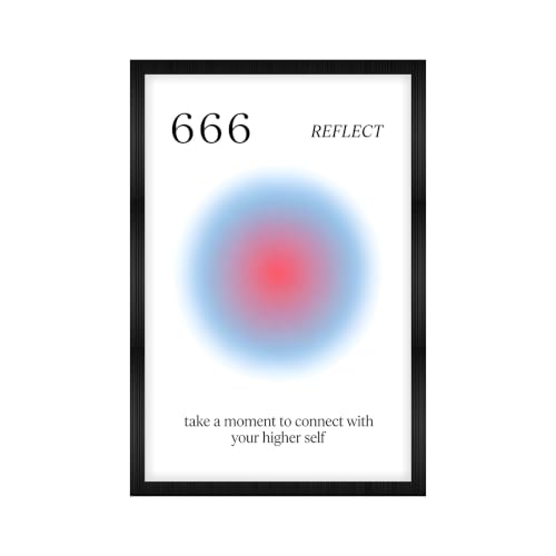 Image of 666 Reflect Premium Framed Wall Poster (12x18 Inch) | inchTake a Moment to Connect With Your Higher Self inch Inspirational Wall Art | Spiritual & Mindfulness Decor for Bedroom, Living Room, Office & Workspace | Ready-to-Hang Display Frame